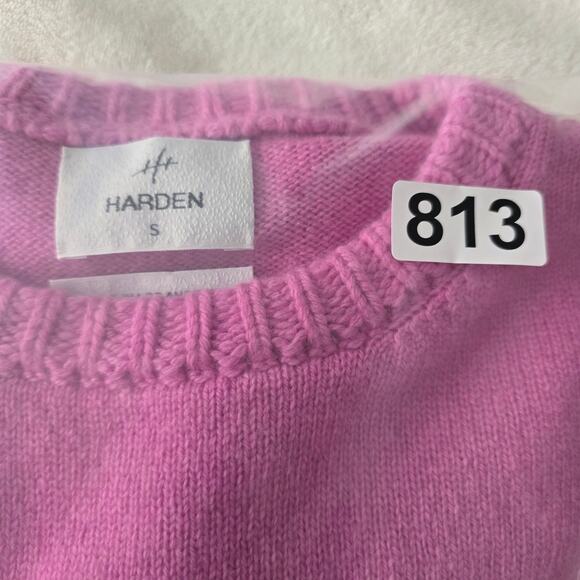 Harden 100% Cashmere Sweater S Pink US Made Luxury Soft Knit Crew Neck Designer - Picture 11 of 11